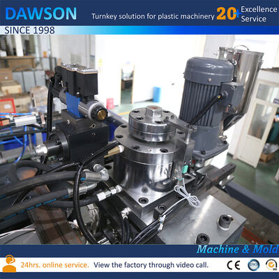 138kw স্ক্রু গরম করার ক্ষমতা 5L 10L জেরি ক্যান এইচডিপিই ব্লো মোল্ডিং ডাবল স্টেশন এক্সট্রুশন ব্লো মোল্ডিং মেশিন ছাঁচ খোলার স্ট্রোক 250600mm