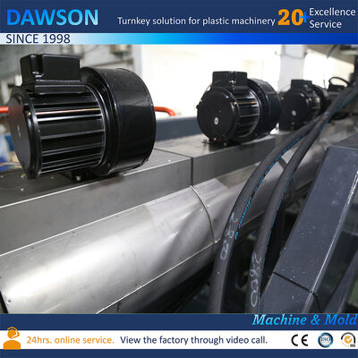 138kw স্ক্রু গরম করার ক্ষমতা 5L 10L জেরি ক্যান এইচডিপিই ব্লো মোল্ডিং ডাবল স্টেশন এক্সট্রুশন ব্লো মোল্ডিং মেশিন ছাঁচ খোলার স্ট্রোক 250600mm