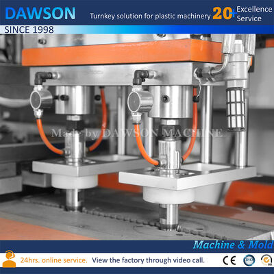 সম্পূর্ণ বৈদ্যুতিক ৫ লিটার এইচডি পি ই লন্ড্রি ডিটারজেন্ট বোতল ব্লো মোল্ডিং মেশিন তিন ডাই হেড এক্সট্রুশন ব্লো মোল্ডিং মেশিন